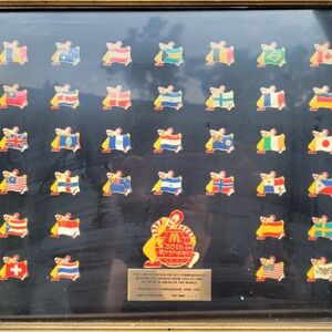 McDonald's 30th Anniversary Flag Pin Collection - Red, Blue, Yellow